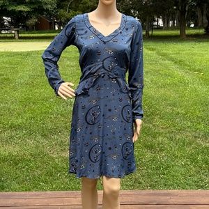 Casimira Slit Back Long Sleeve Dress with Peplum